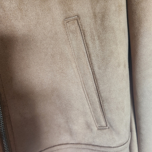 Old Navy *NEW Plus Size Faux Suede Tan Camel  Moto Jacket Size XXL - Picture 9 of 13